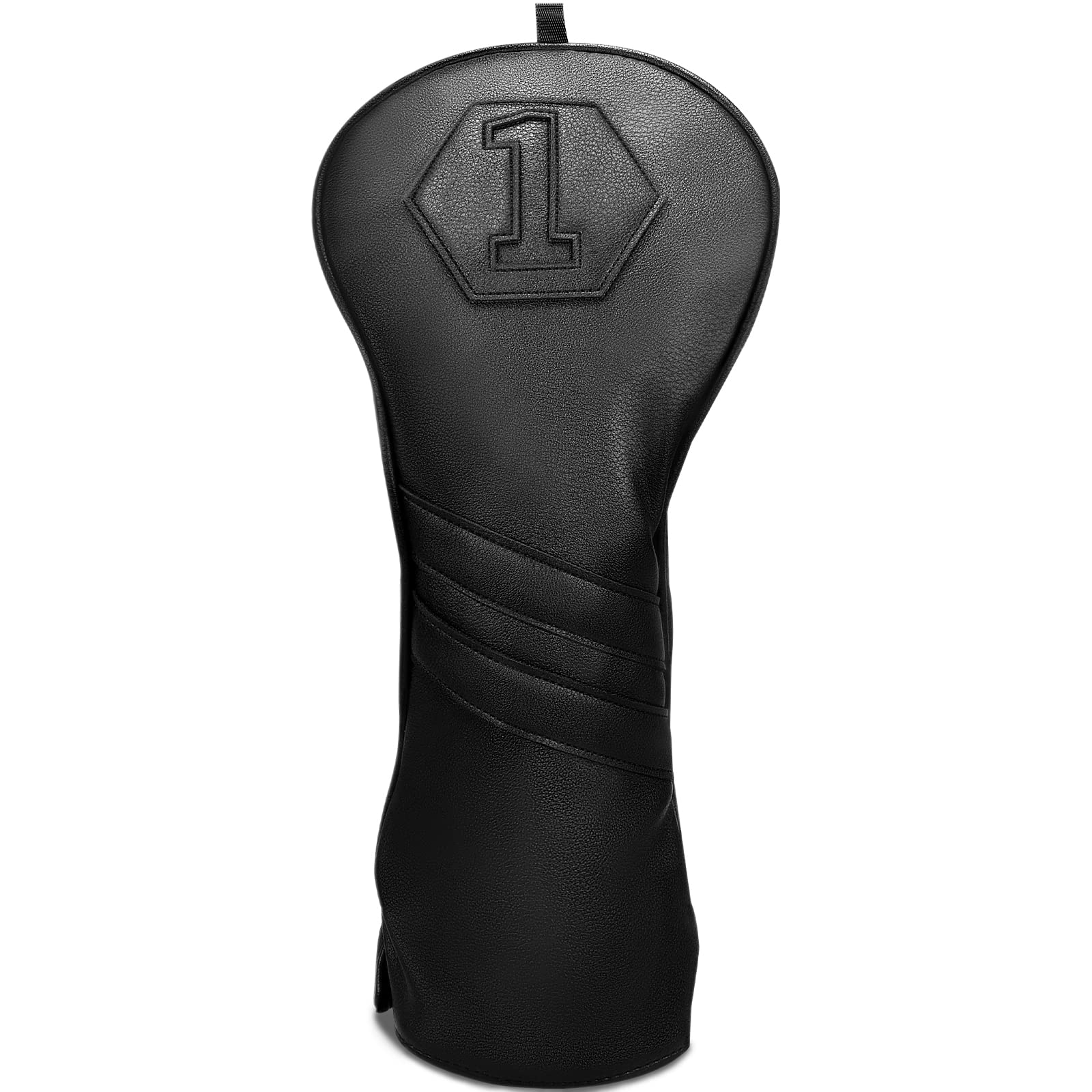 Photo 1 of Golf Head Covers, Driver Headcover Golf Club Head Cover PU Leather Classic Black (Driver)