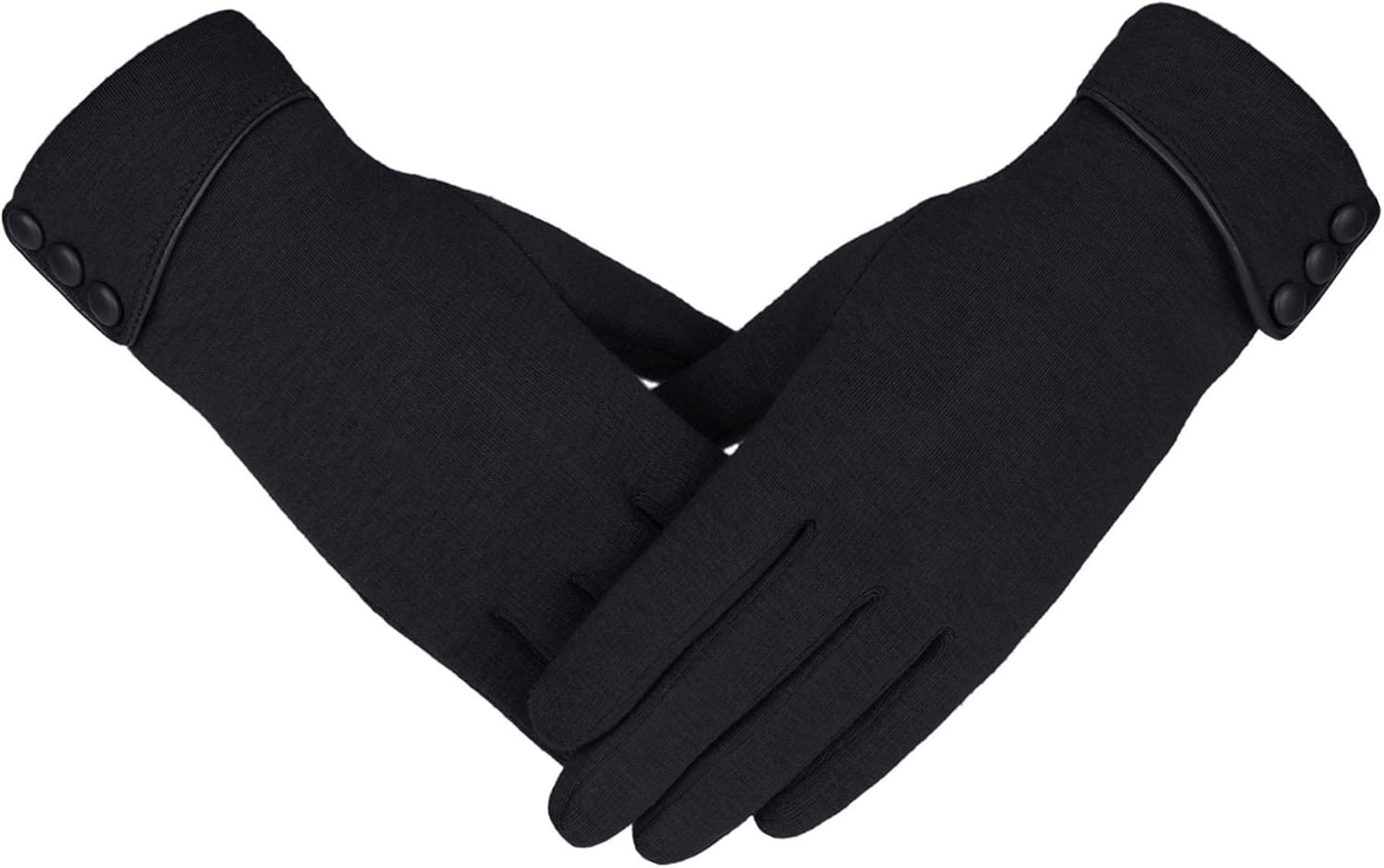 Knolee Women's Screen Gloves Warm Lined Thick Touch Warmer Winter Gloves, Black One Size at  Women’s Clothing store