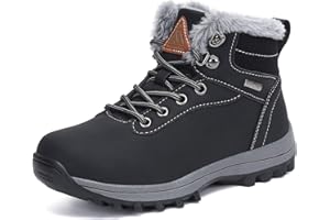 Mishansha Boy's Girl's Winter Snow Boots Waterproof Kids Hiking Boots Cold Weather Outdoor Fur Lined Warm Walking Boot Shoes