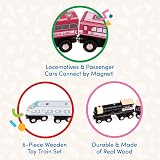 Battat Wooden Train Cars Classic Magnetic Passenger Trains 6 Piece view 2
