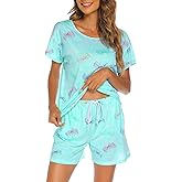 ENJOYNIGHT Womens Pajama Shorts Sets Cotton Pjs Summer Cute Sleepwear with Pockets