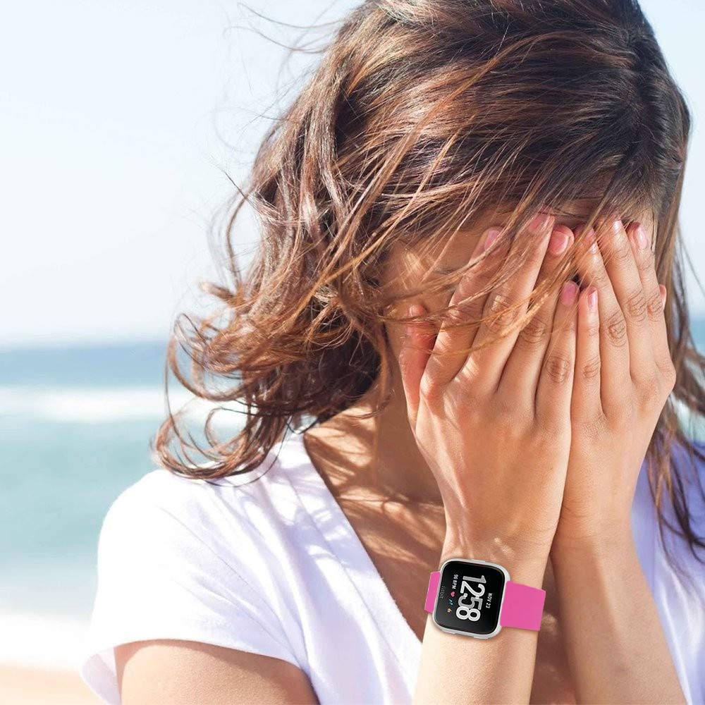 ZellyPower Watch Band Compatible for Fitbit Versa 2/Fitbit Versa/Fitbit Versa Lite for Women Men, Classic Soft Silicone Sport Strap Replacement Wristband for Fitbit Versa Smart Watch