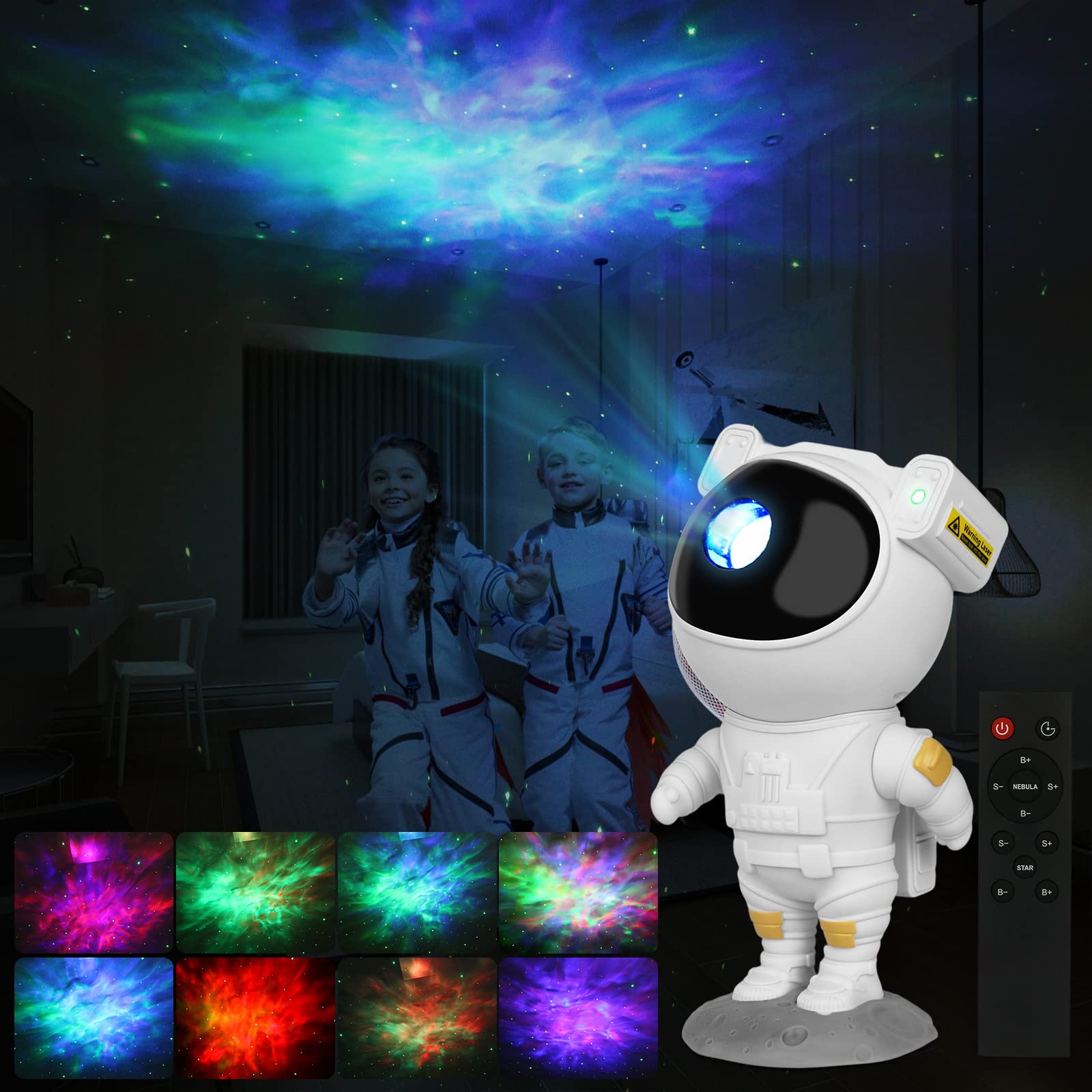Astronaut Starry Projector, Star Projector Night Light 360° Adjustable Galaxy Projector Light for Bedroom Ceiling Decorations with Remote Control and Timer for Birthday Christmas New Year Gifts