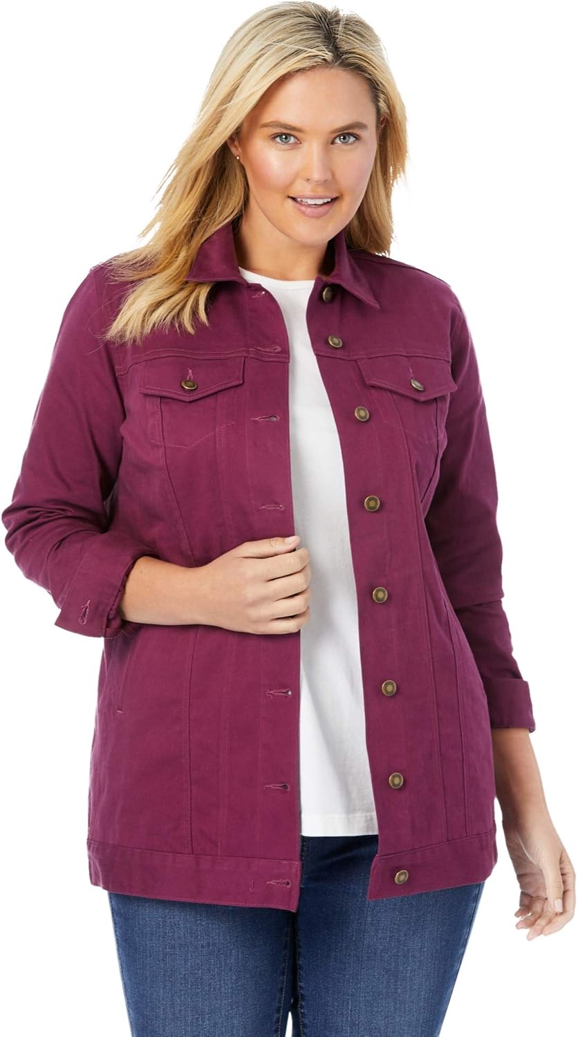 women's longer length denim jacket