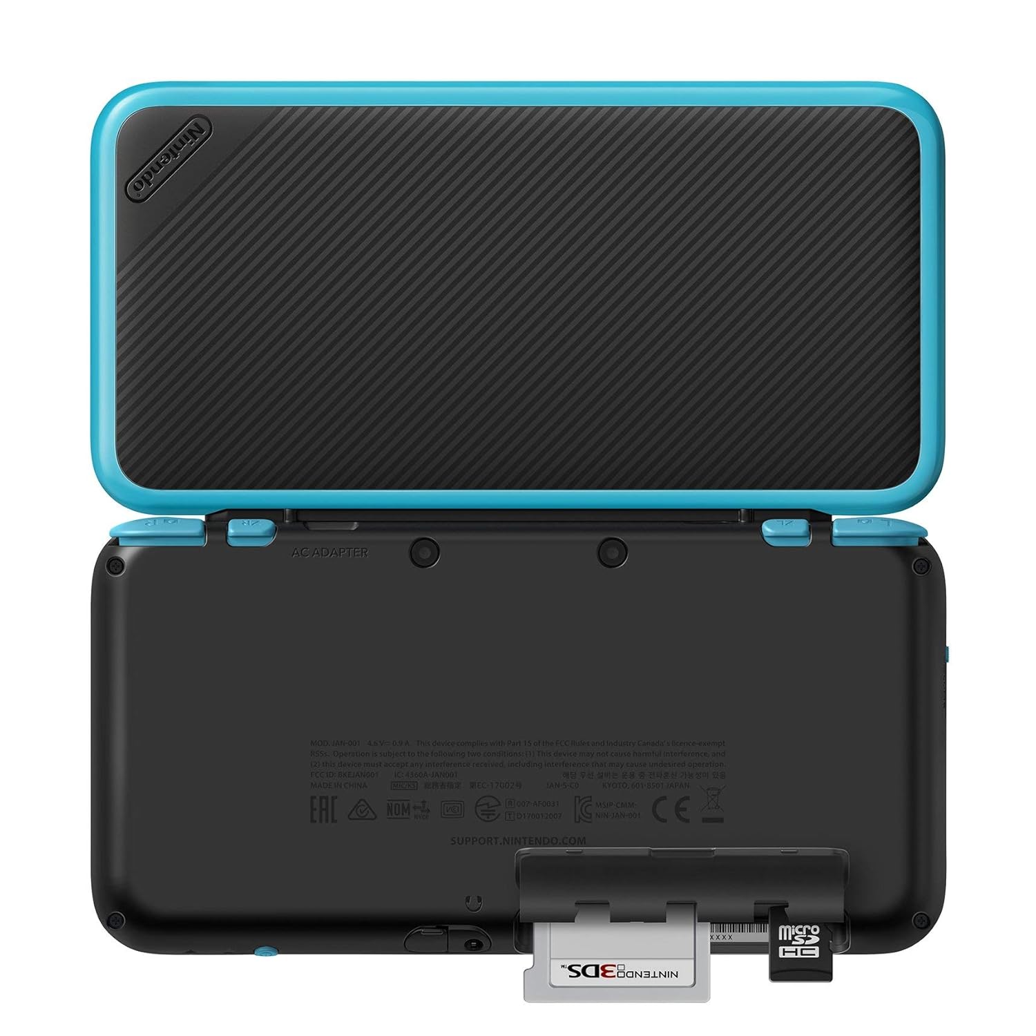 Nintendo New 2DS XL - Black + Turquoise (Renewed): Video Games
