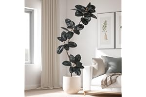 Bailikang 5.2ft Artificial Rubber Tree Faux Plants Indoor Faux Floor Plant Artificial Trees Indoor,Fake Plant Fake Tropical Plants,Large Floor Plants,Real Touch Rubber Tree for Home Decor