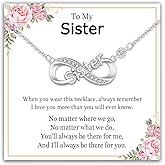 EPIRORA Gifts for Sister- Silver Infinity Pendant Necklace Jewellery Sister Presents for Women & Girls on Birthday Christmas Mother's Day Valentines Day