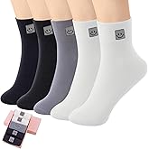HUGSWEET Thin Soft Cotton Crew Socks for Women Ankle above Bootie Socks Gifts for Women 5-10 Pairs