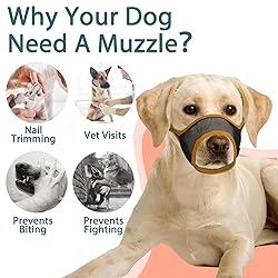 LUCKYPAW Dog Muzzle, Mesh Dog Muzzle for Large