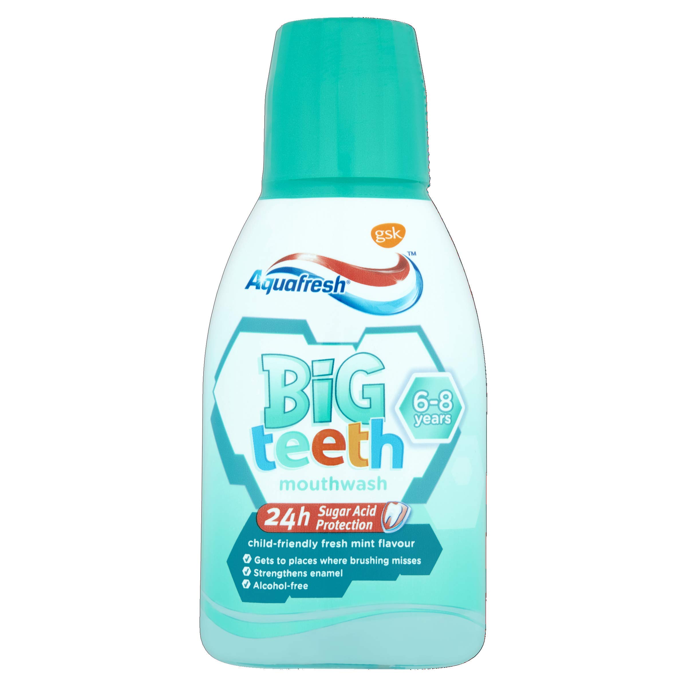 Aquafresh Kids Mouthwash Big Teeth Child Friendly Fresh Mint Flavour 6-8 Years 300 ml