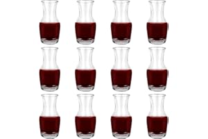 CRUKASE Wine Decanter, 12 Pack Wine Carafe Single Serving Small Decanter Mini Individual Glass Wine Decanter Carafe Pitcher f