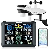 Sainlogic 14-in-1 WiFi Smart Weather Station with 24H/ 7Days Accurate Weather Forecast by Weatherseed&reg; AI, 8.5" Large Display,UV,Sun Light,Rain Gauge,Wind Gauge,2-Year Data Storage &amp; Export(Only 2.4G)