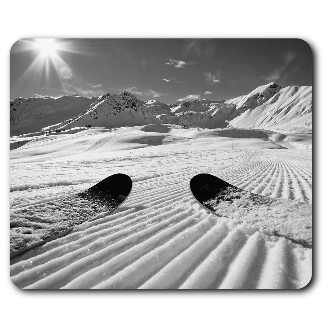 Snowy Mountain Ski Piste Skier Skiing Mouse Mat Pad Computer PC Laptop Gaming Office Home Desk Accessory Gadget #40807
