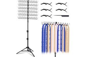 MIVERYEA Braiding Hair Rack Standing with 120 Pegs, Height Adjustable 2-Side Hair Divider for Braiding Hair Separator Stand Metal (Black)