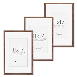 11x17 Picture Frames, 11"x17" Oak Wood Frame for