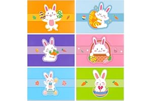WhatSign Easter Gift Card Holders Gift Card Envelopes, Easter Bunny Themed Cards for Kids, Students, Teachers Party Favors