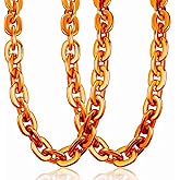 LCPQMZGH 2 Pcs Jumbo Plastic Chain Necklace Hip Hop Rapper Big Fake Necklace for Men Halloween Costume Accessory, 39.4 Inch/100cm