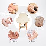 Yaheetech Portable Massage Table Folding Spa Bed 60 cm Width Cream view 7