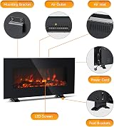 CO-Z Freestanding Electric Fireplace 85cm 900W 1800W with Remote Thermostat view 6