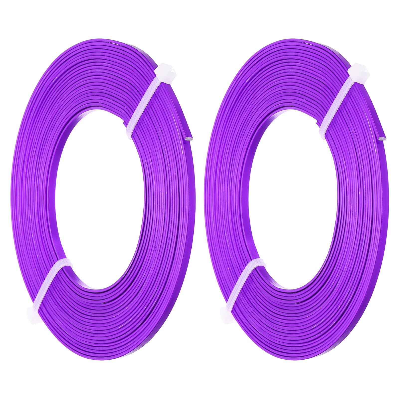 PATIKIL 18 Gauge 3mm Wide Aluminum Flat Wire, 16.4Ft 2 Roll Bendable Flat Bezel Face Masks Soft Craft Wire for Resin Bezel Frame Wire Wrapping Craft Making, Dark Purple