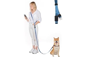 SVD.PET 4-in-1 Hands Free Dog Leash, Versatile Crossbody/Waist Dog Leash with Easy Release Buckle, Easy Adjust to Fit Your Body and Waist for Walking, and Running Your Doggy (Navy Blue)