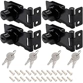 Kyuionty 4 Pcs Keyed Hasp Lock, 2.5 Inch Twist Knob (Black) | Each Lock Keyed Different, Twist Knob No Padlock Needed, for Cabinet Drawer Toolbox Door
