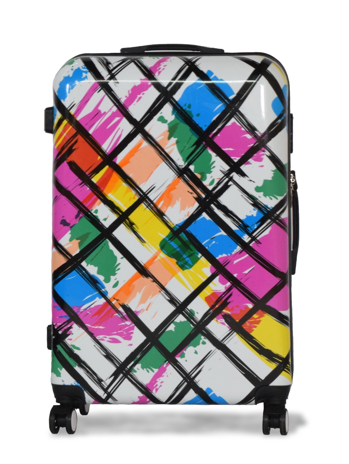 AHOC 28" Multicolour Lightweight 4 Wheel Spinner Hard Shell Suitcase