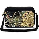 Senoow Women Peacock Canvas Embroidery Ethnic Retro Shoulder Bag Crossbody Handbag Tote