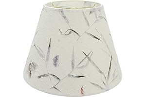 Aspen Creative 32688 Transitional Empire Shape Spider Construction Lamp Shade, Off White with Leaves and Petals in Paper, 7" Top x 13" Bottom x 9-1/2" Slant Height