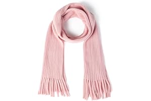 BEARUN Kids Knit Scarf Winter Fashion Solid Color Toddler Baby Scarves Neck Warmer Tassel Scarf for Boys Girls