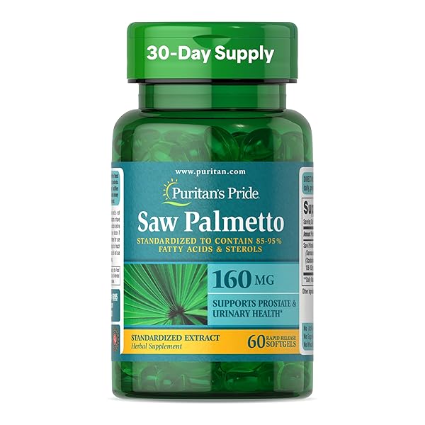 PURITAN’S PRIDE SAW PALMETTO EXTRACT 160MG, TRADITIONAL HERBAL DIETARY SUPPLEMENT FOR MENS PROSTATE AND URINARY HEALTH SUPPORT, 60 RAPID RELEASE CAPSULES