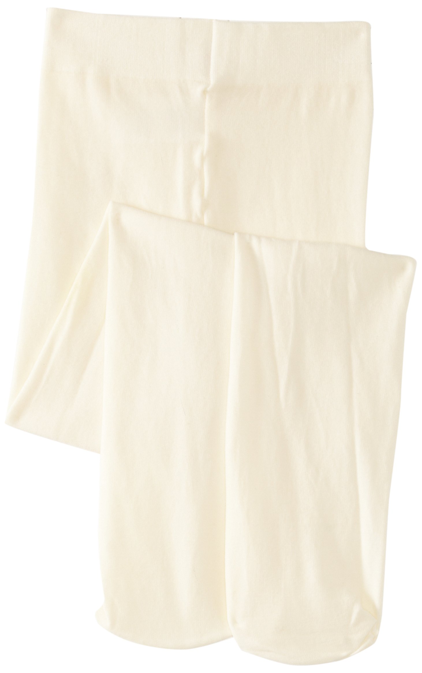 Country Kids Girls' Pima Cotton Tights, White (Ivory), (Size:3-5 Years)