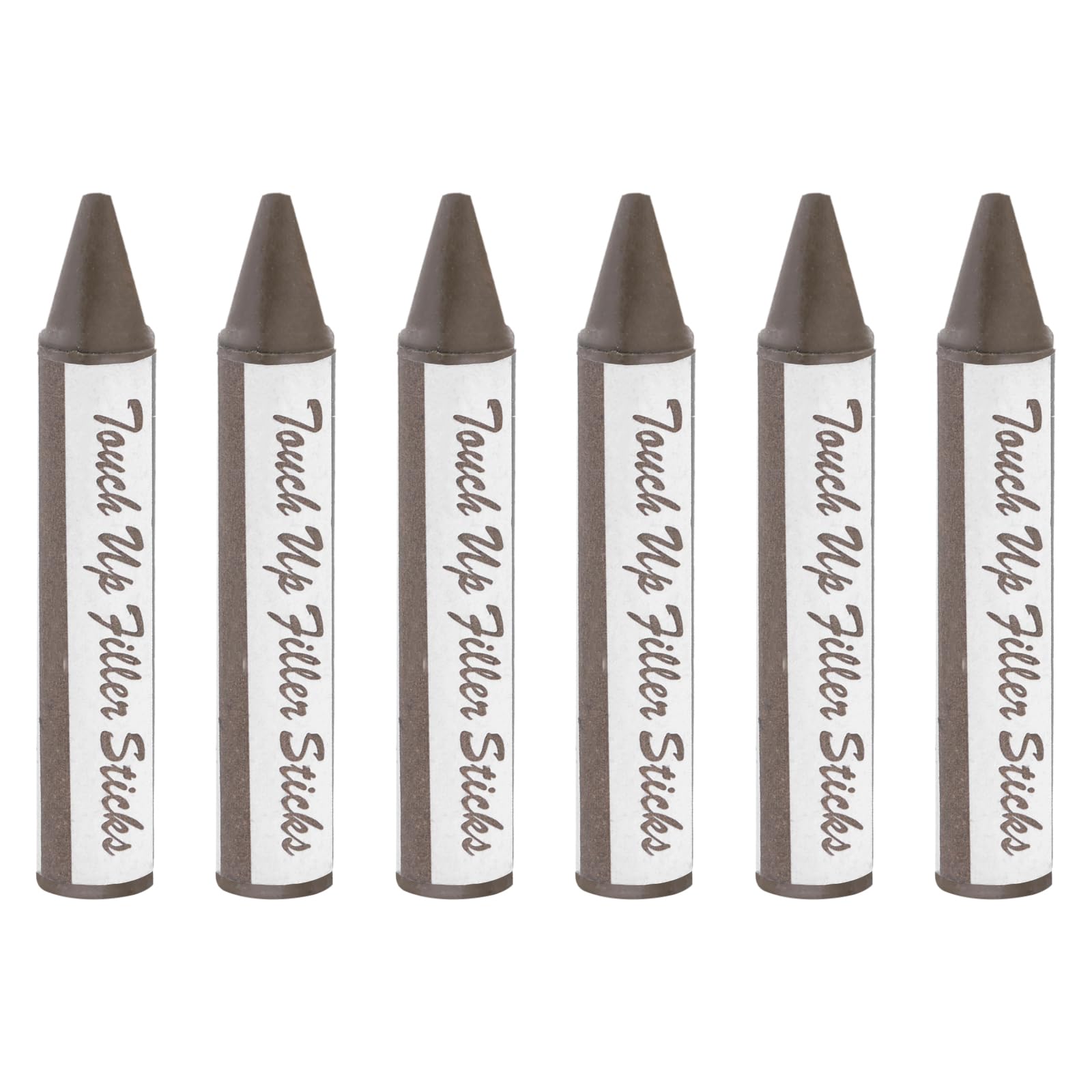 PATIKIL Furniture Markers Touch Up, 6 Pcs Wax Wood Filler Sticks Furniture Repair Crayons for Scratches, Wood Floor, Holes, Tables, Walnut