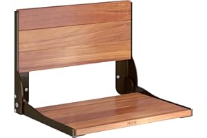 Moen DN7110OWB Home Care Wall Mounted Teak Wood Aluminum Folding Shower Seat, Old World Bronze