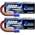 Zeee 11.1V Lipo Battery 3S 100C 8000mAh Hard Case Battery with EC5 Plug for 1/8 1/10 RC Car Model Truggy Buggy Team Associated(2 Pack)