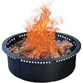 SoulMate Outdoor 40-Inch Outer/36-Inch Inner Fire Pit Ring Smokeless,Duty Solid Metal Steel Round Firepit Rim Insert for DIY Fire Pits, Outdoor Above or In-Ground, Camping Garden Patio Backyard.