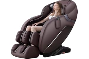 iRest SL Track Massage Chair Recliner, Full Body Massage Chair with Zero Gravity, Airbags, Heating, and Foot Massage (Brown)