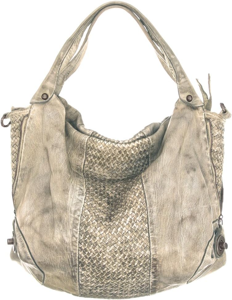 Tano Woven Leather Panel Satchel With Crossbody - Lamb