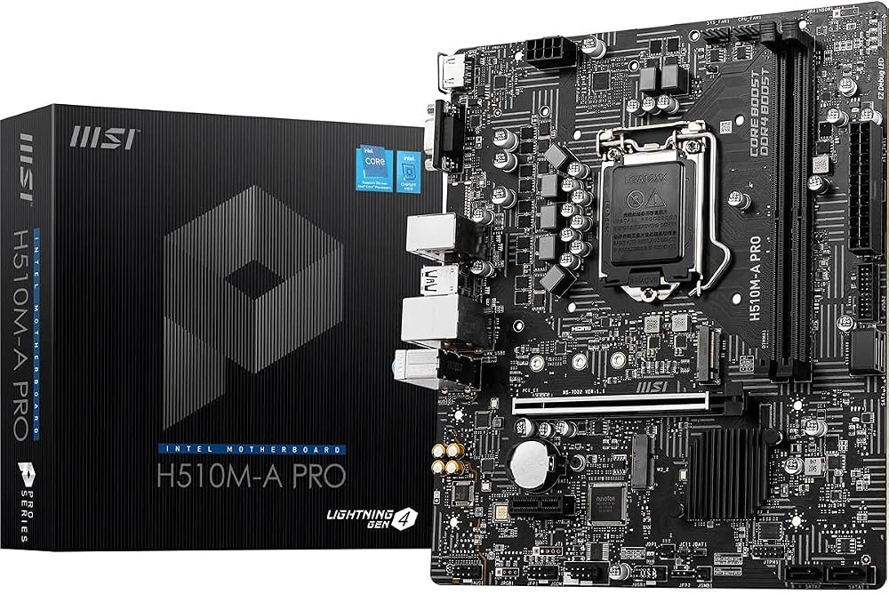 MSI H510M-A Pro Motherboard mATX LGA 1200 DDR4 PCIe 4 M.2 2.5G LAN