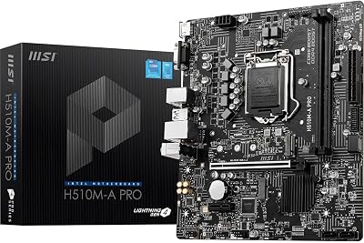 MSI H510M-A Pro Motherboard mATX LGA 1200 DDR4 PCIe 4 M.2 2.5G LAN