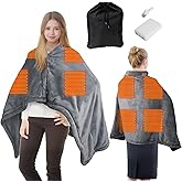 KMANDLU Cordless Heated Blanket with 10000mAh Power Bank, USB Battery Operated Electric Blanket, 3 Heat Settings, Portable Warm Throw for Home, Office, Outdoor-Grey