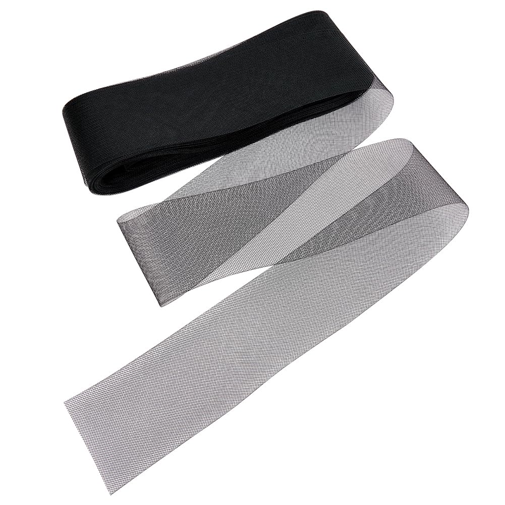 NBEADS 25 Yards Stiff Horsehair Braid, Horsehair Mesh Braid Trim About 7.5cm Wide Polyester Stiff Ribbons for Boning Sewing Wedding Dress Gowns Skirt Hat Accessories, Black