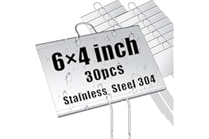 Landhoow 30 Pcs Large Garden Plant Markers Metal Plant Labels Sign 4'' x 6'' with 11'' Stake Weatherproof Waterproof Garden Sign for Outdoor Seedlings Herbs Vegetable Greenhouse, Sliver