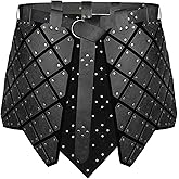 HiiFeuer Medieval Faux Leather 3PCs Waist Armor with Belt, Middle Ages Cosplay Thigh Armor, Mercenary&Knights Skirt Armor
