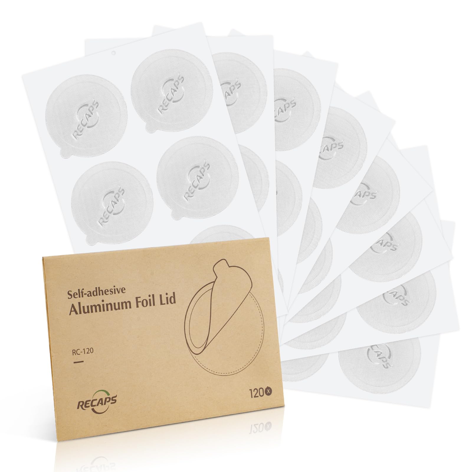 RECAPS Aluminum Espresso Lids Foil Seals Reusable Filters Only Compatible with Nespresso Original Line Small Pods(Lids 120 Pcs Only) 37mm in Diameter