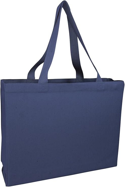 navy canvas tote bag