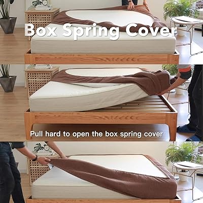 Buy Marquess Box Spring Cover Wrap Around Elastic Vertical Stripe Pattern Bed Skirt Alternative And Classic 15 Drop Length Polyester Polyester Filling White Queen Online In Turkey B07p8l1hnr