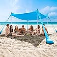 COMMOUDS Beach Tent Sun Shelter - UPF50+ Pop Up Beach Canopy with Sandbags & Sand Shovel & Windproof Poles, Portable Sun Shade for Beach, Camping, Picnics, Backyard