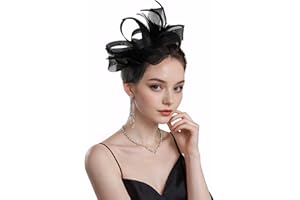 Litter Star Derby Hat for Women 2025 Fascinators Hat Elegant Mesh Feather Headband with Clip Tea Party Hats