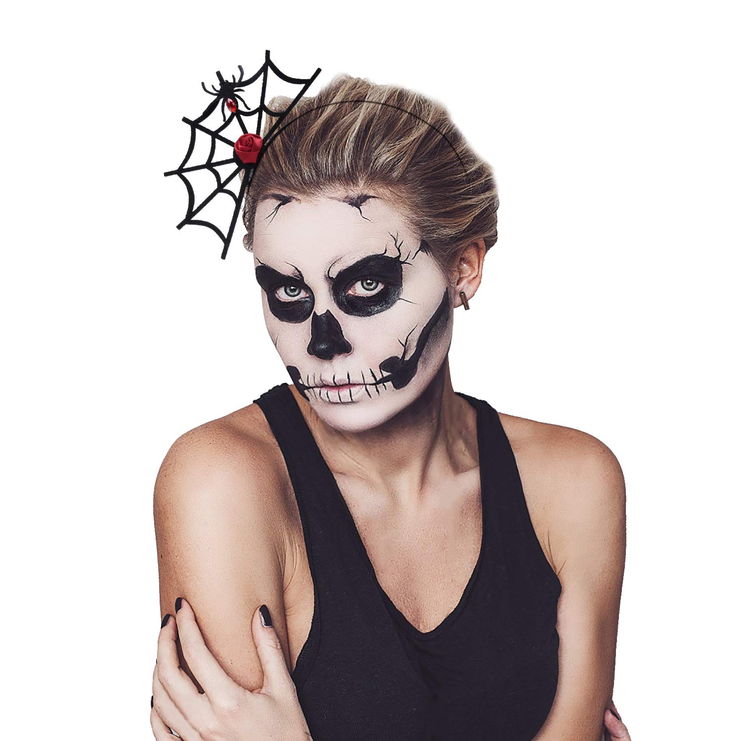 ZOYLINK 6 PCS Halloween Haarreif -Teufelshörner Haarreif, Spinnen Kopfschmuck und Fledermaus Stirnband Karneval Fasching Halloween Mädchen Dame